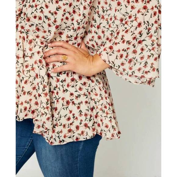 NEW HAYDEN LA floral peplum blouse in multi - Picture 3 of 4